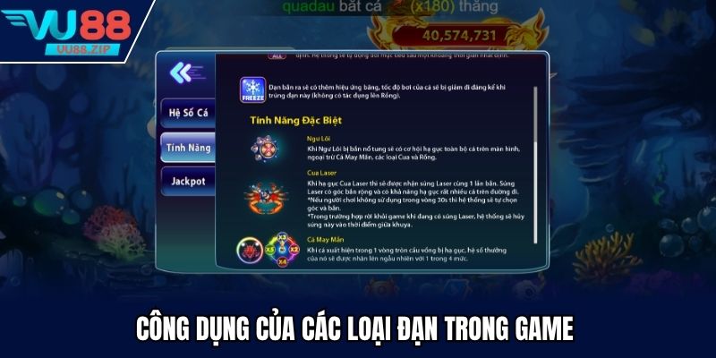 Công dụng của các loại đạn trong game