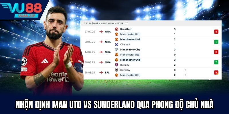 Nhận định Man Utd vs Sunderland qua phong độ chủ nhà